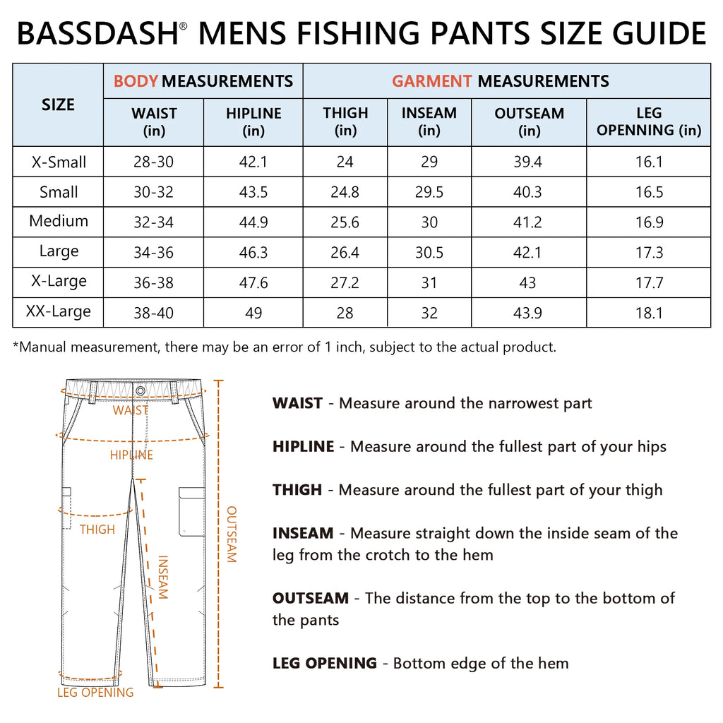 BASSDASH Men's Fishing Cargo Pants