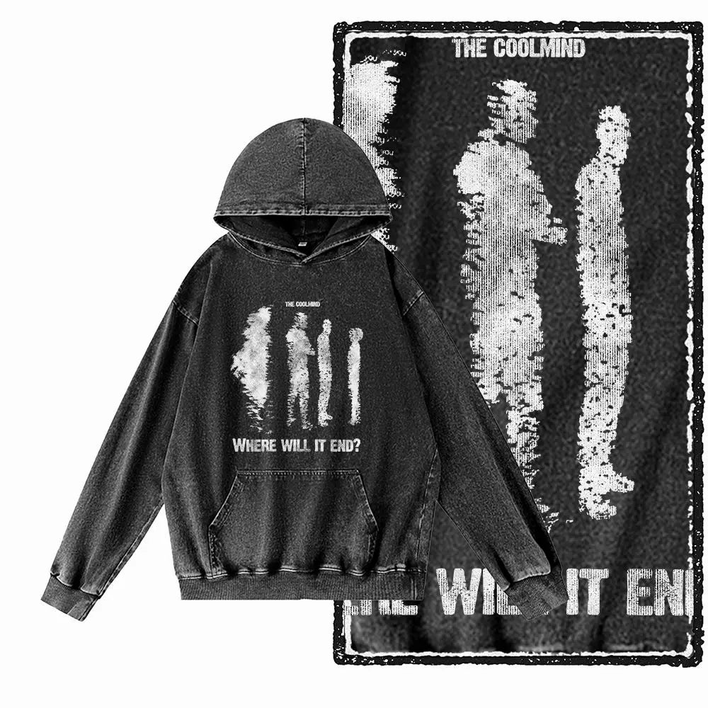 After Dark Acid-Washed Black Graphic Hoodie