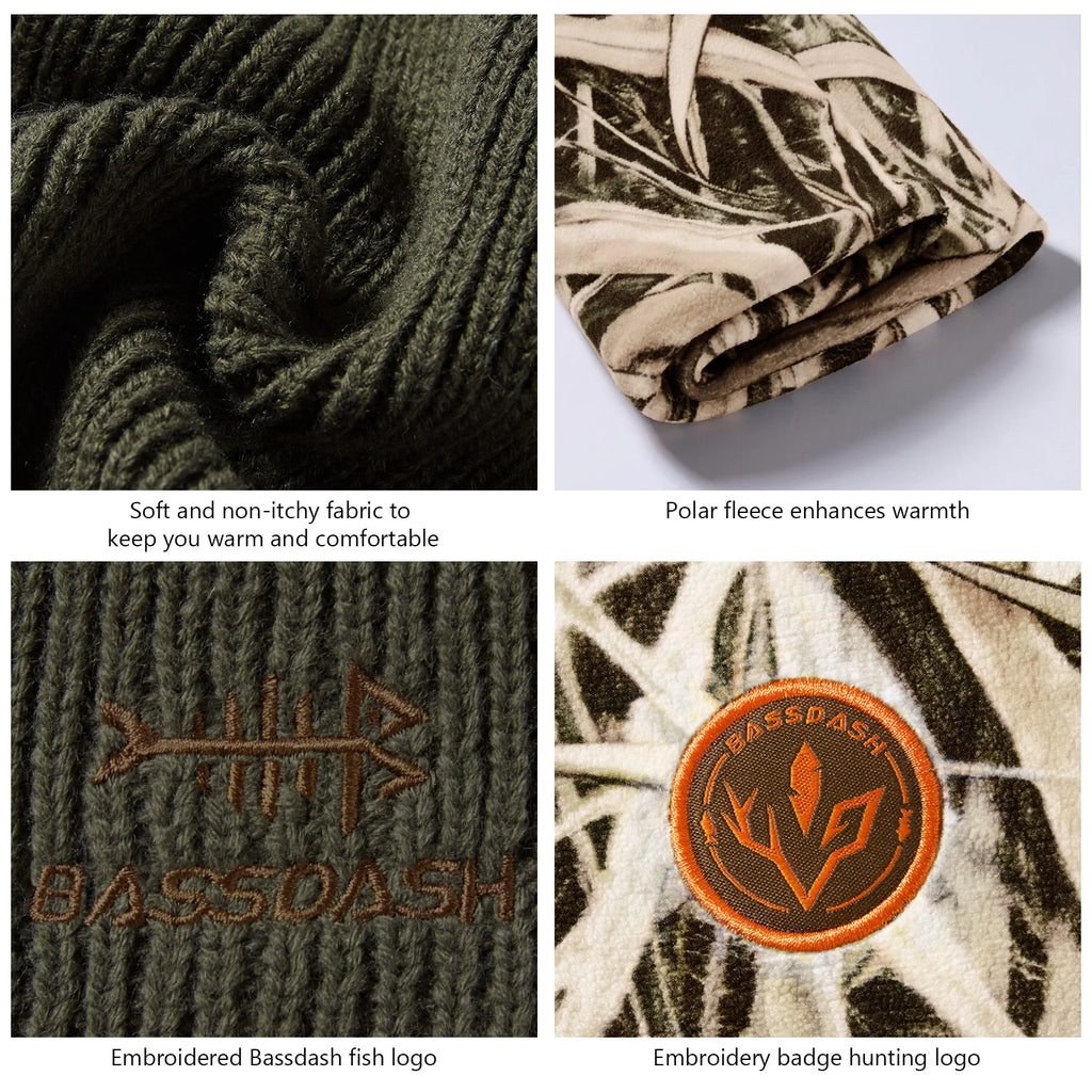 BASSDASH Reversible Windproof Fleece Beanie