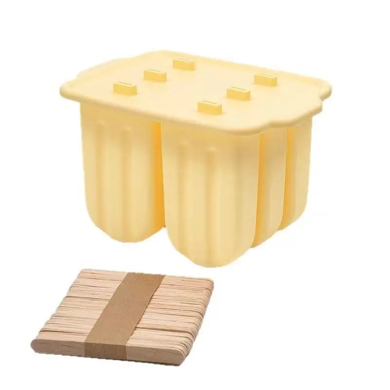 Silicone Popsicle Mold with Lid for Easy Ice Cream Making - Practical Kitchen Tool & Accessory