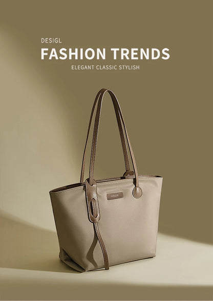 FOXER Women's Large Capacity Tote Bag Casual PU Leather Lady's Shoulder Bag Commute Travel Handbag All-match