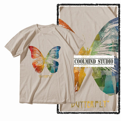 COOLMIND X0111 Butterfly Bliss Graphic Cotton Tee