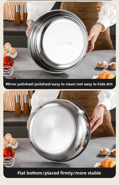 Large Stainless Steel Mixing Bowls - Rust Resistant Kitchen Utensils for Dough, Pasta, Vegetables, and Soups