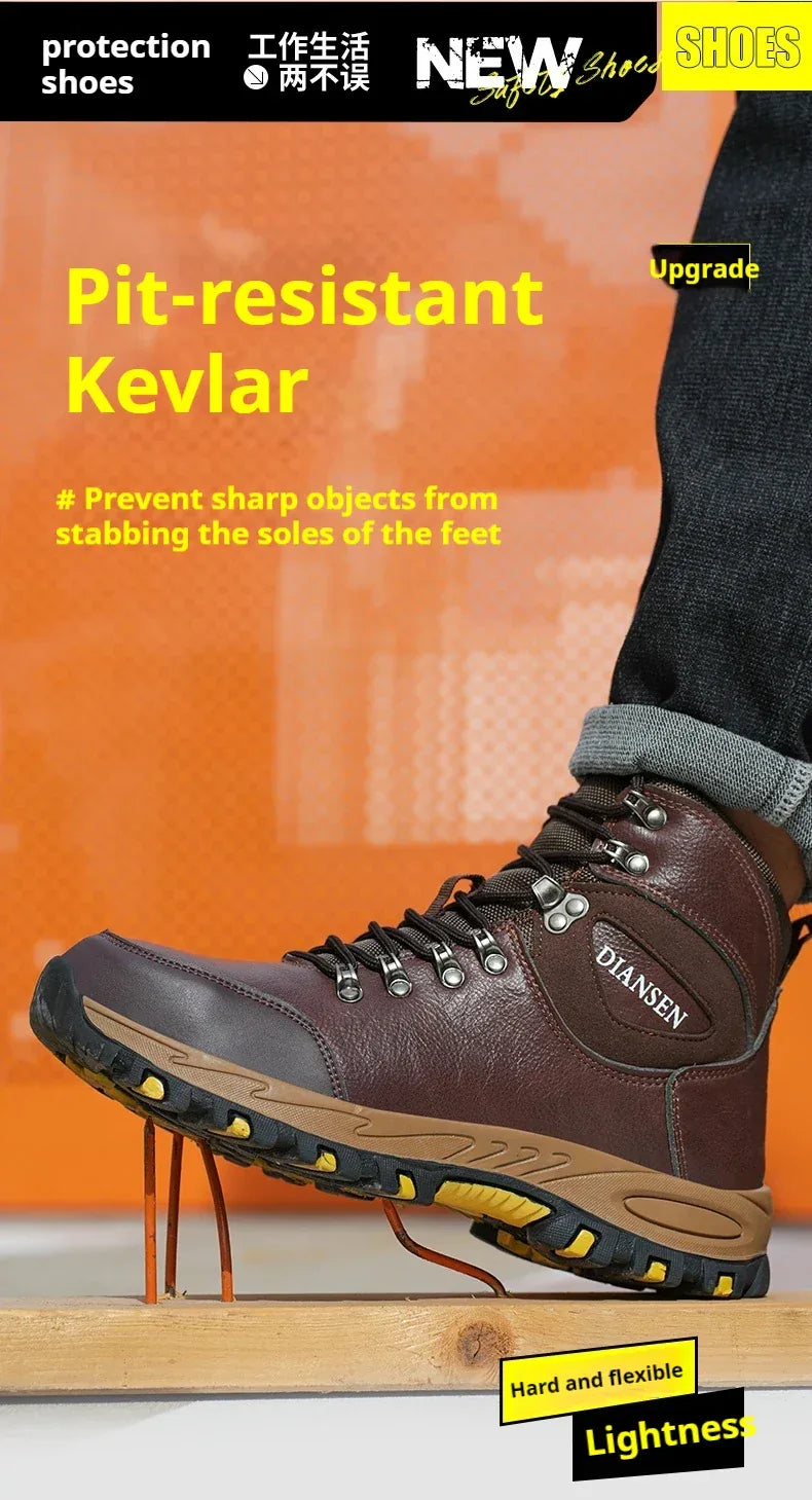 Men's Work Steel Toe Safety Boots - ShopHub