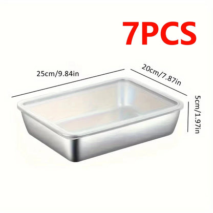 7-Piece Stainless Steel Food Storage Containers