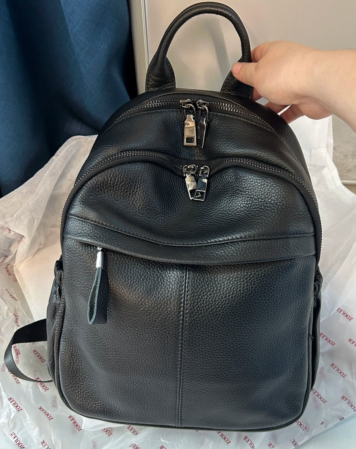 ZOOLER First Layer Genuine Leather Women Leather Backpack Black Travel Computer School Bags College Girl Hot#SC1728