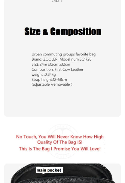 ZOOLER First Layer Genuine Leather Women Leather Backpack Black Travel Computer School Bags College Girl Hot#SC1728