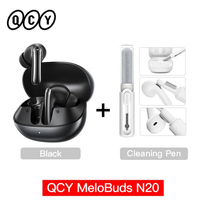 QCY MeloBuds N20 Earphones - Wireless Bluetooth 6.0 with 13mm Drivers and 50dB Adaptive Hybrid Noise Cancelling, 40Hrs Battery Life - ShopHub