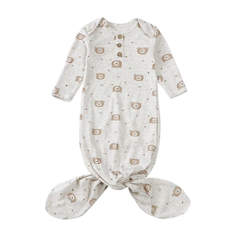 Kids Tales Little Nest Cotton-Blend Knotted Baby Gown