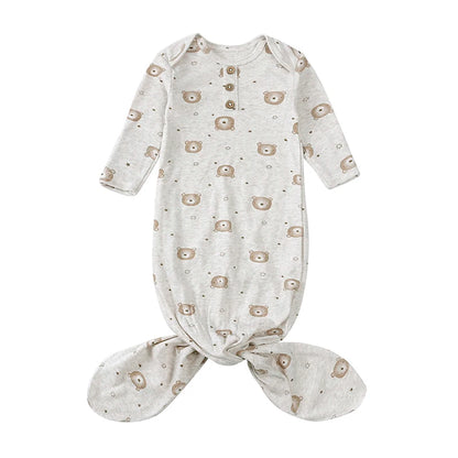 Kids Tales Little Nest Cotton-Blend Knotted Baby Gown