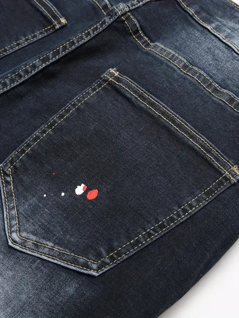 Men’s Y2K Ripped Skinny Jeans - ShopHub