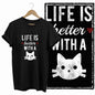 COOLMIND Cat Lover Graphic Cotton T-Shirt | Women's Relaxed Fit