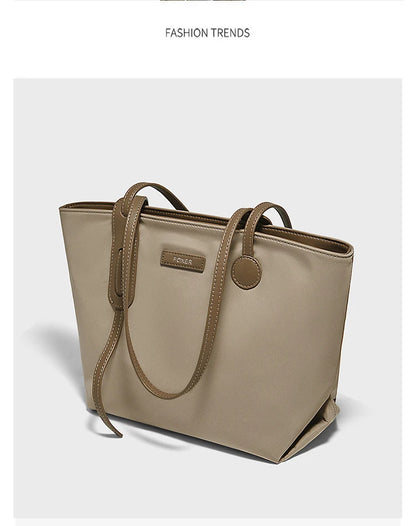 FOXER Women's Large Capacity Tote Bag Casual PU Leather Lady's Shoulder Bag Commute Travel Handbag All-match