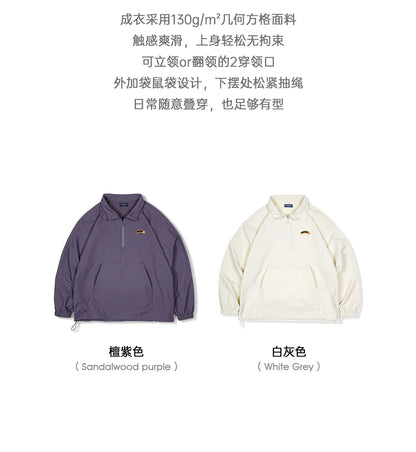 Maden Vintage Half-Zip Stand Collar Pullover Jacket Cityboy Outdoor Hoodie Men Spring Casual Sweatshirt Sporty Urban Streetwear