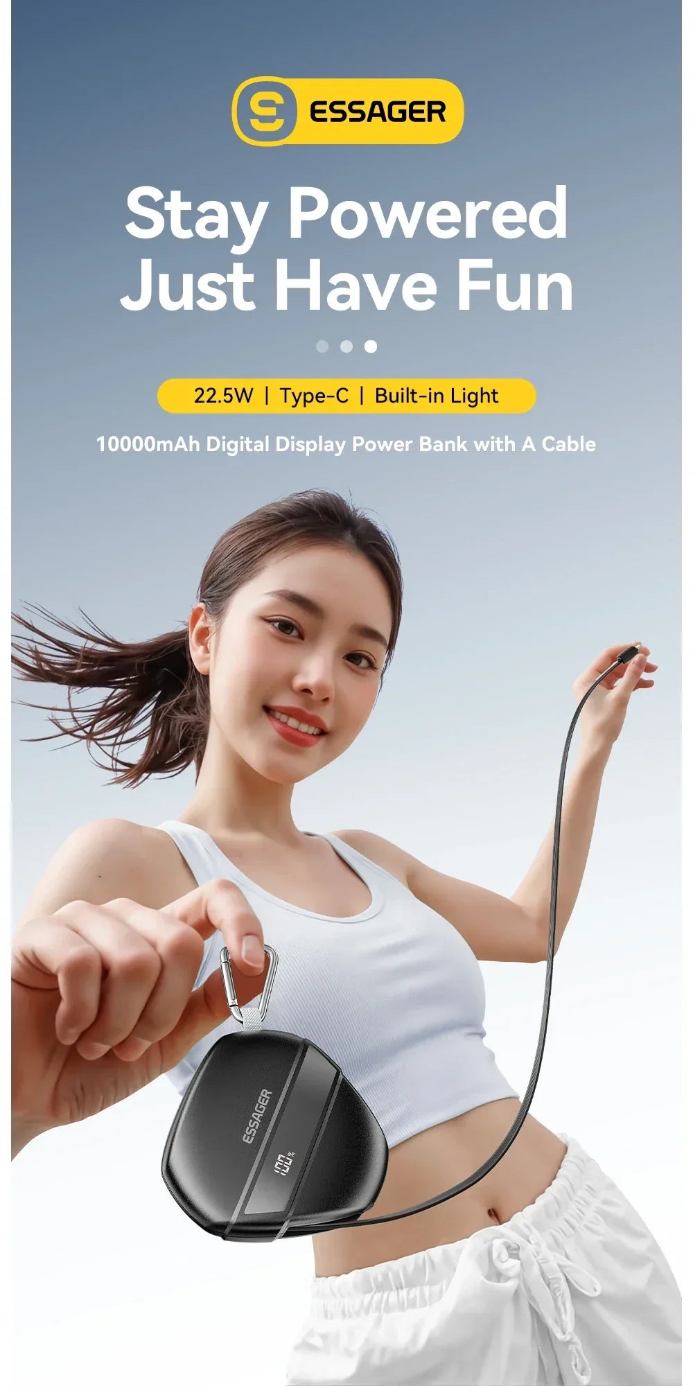 Essager 10000mAh Digital Display Power Bank - ShopHub