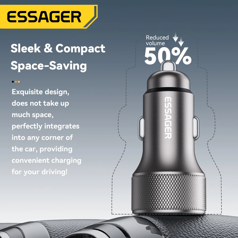 Essager Dual-port 45W USB-C car charger
