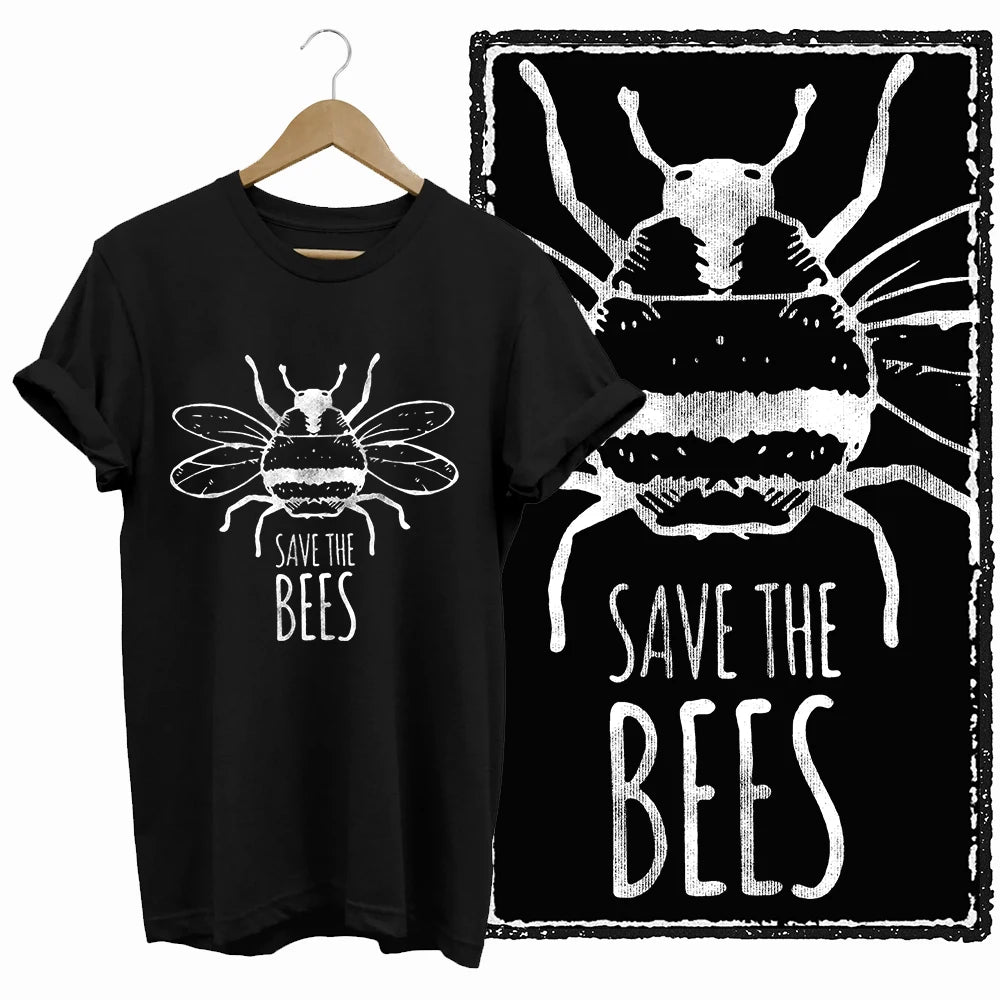 COOLMIND Black Bee Graphic Cotton T-Shirt | Women's Relaxed Fit