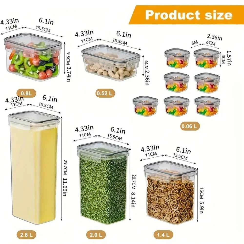 12PCS BPA-Free Airtight Food Containers with Lids - Dishwasher Safe Dry Goods Storage for Flour, Sugar, Pasta Pantry Organizers