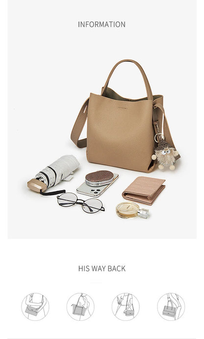 FOXER Genuine Leather Handbag — Premium Women's Shoulder Bag