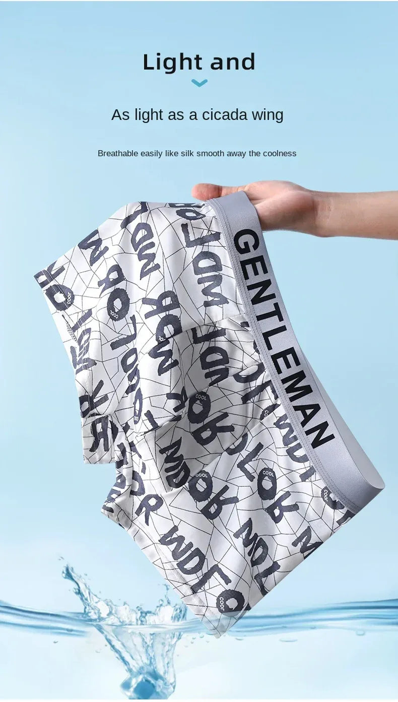 Men's Ice Silk Boxer Shorts - ShopHub