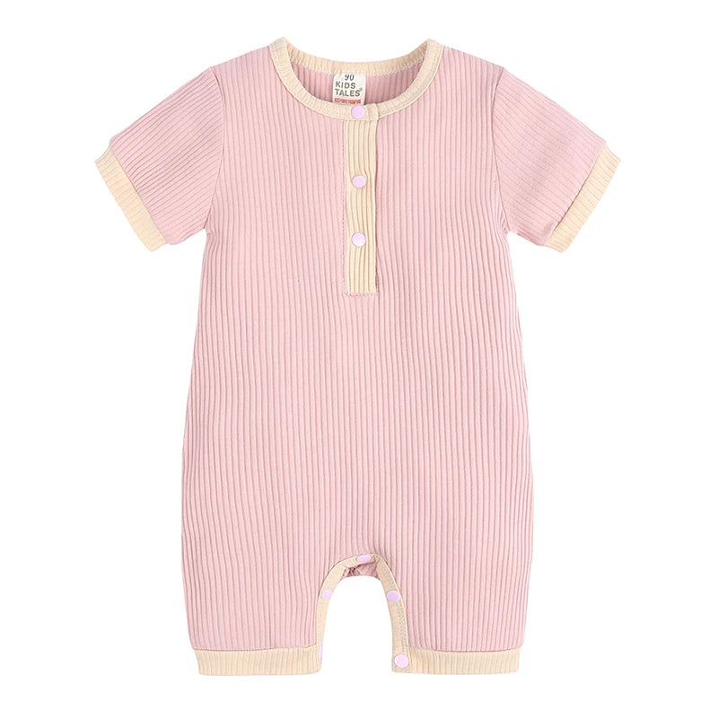 Kids Tales Little Everyday Ribbed Cotton-Blend Baby Romper