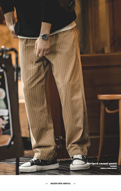 Maden Retro 12.8oz Grey Striped Jeans