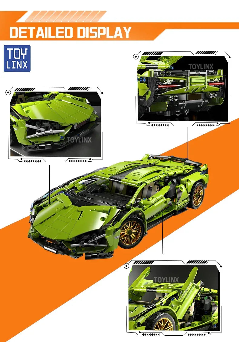 TOYLINX 1:14 Technical Building Blocks Car Racing Model - ShopHub