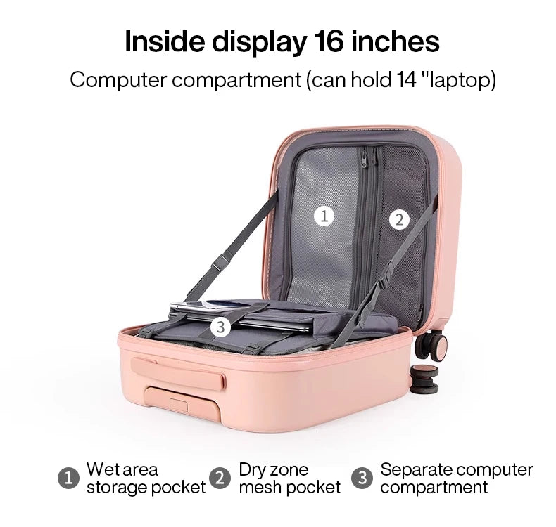 Mixi 16 Inch Carry On Suitcase