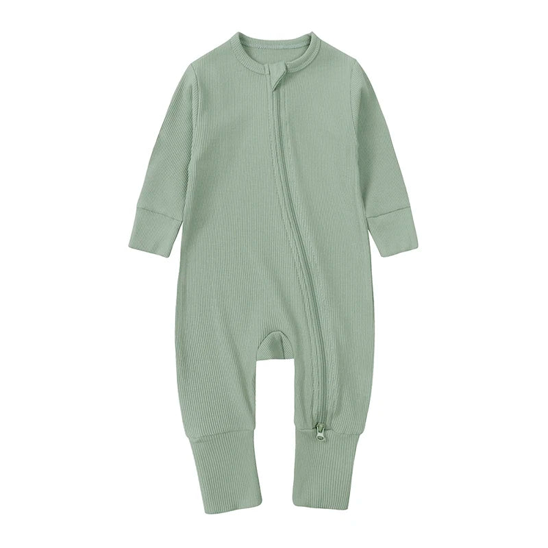 Kids Tales Little Cloud Ribbed Long-Sleeve Baby Romper