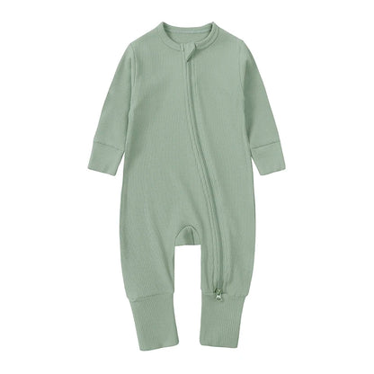 Kids Tales Little Cloud Ribbed Long-Sleeve Baby Romper