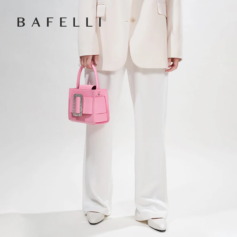 BAFELLI Diamond-Embellished Leather Satchel