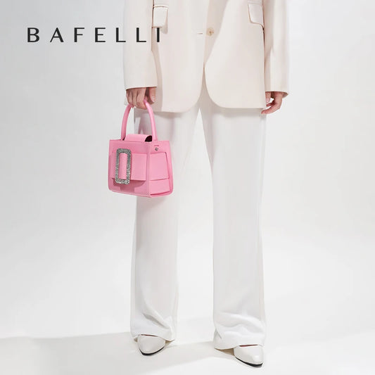 BAFELLI Diamond-Embellished Leather Satchel