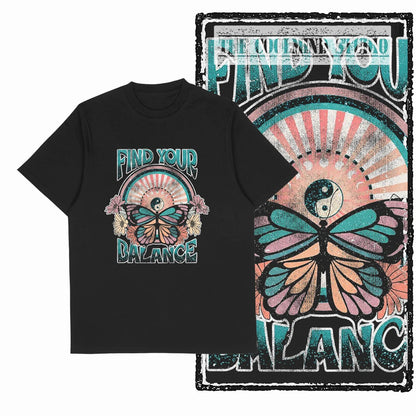 COOLMIND X0111 Butterfly Bliss Graphic Cotton Tee