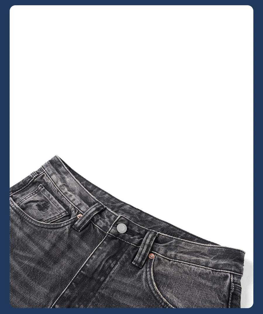 SIMWOOD High Standard 2026 Autumn New 13.5oz Loose Relax Washed Jeans Men Patched Denim Vintage Distressed Streetwear Pants