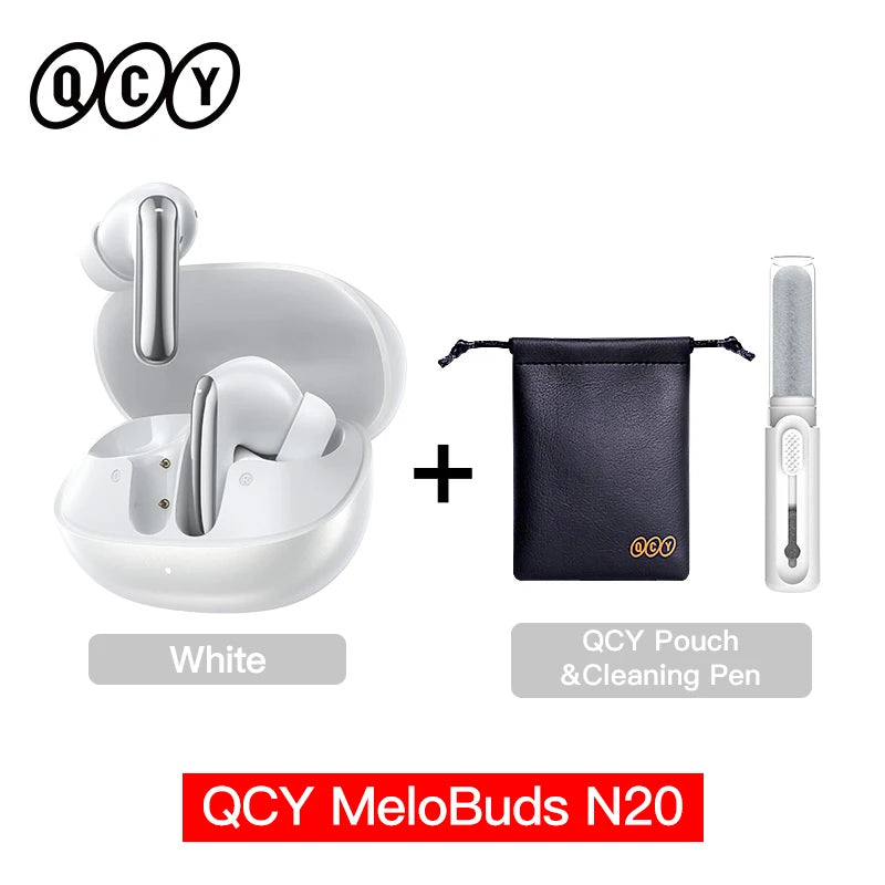 QCY MeloBuds N20 Earphones - Wireless Bluetooth 6.0 with 13mm Drivers and 50dB Adaptive Hybrid Noise Cancelling, 40Hrs Battery Life - ShopHub