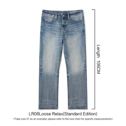 SIMWOOD 2026 Autumn New Loose Relax 13.5oz Heavyweight Washed Vintage Jeans Men Denim Pants Retro  Streetwear
