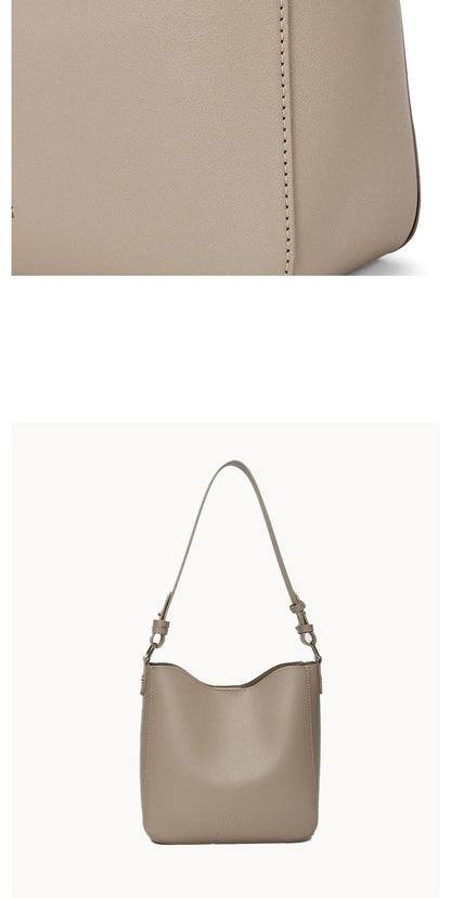 FOXER Simple Women Shoulder Bag Daily Commuting Tote Bag PU 2026 Casual Female Large Bucket Bag