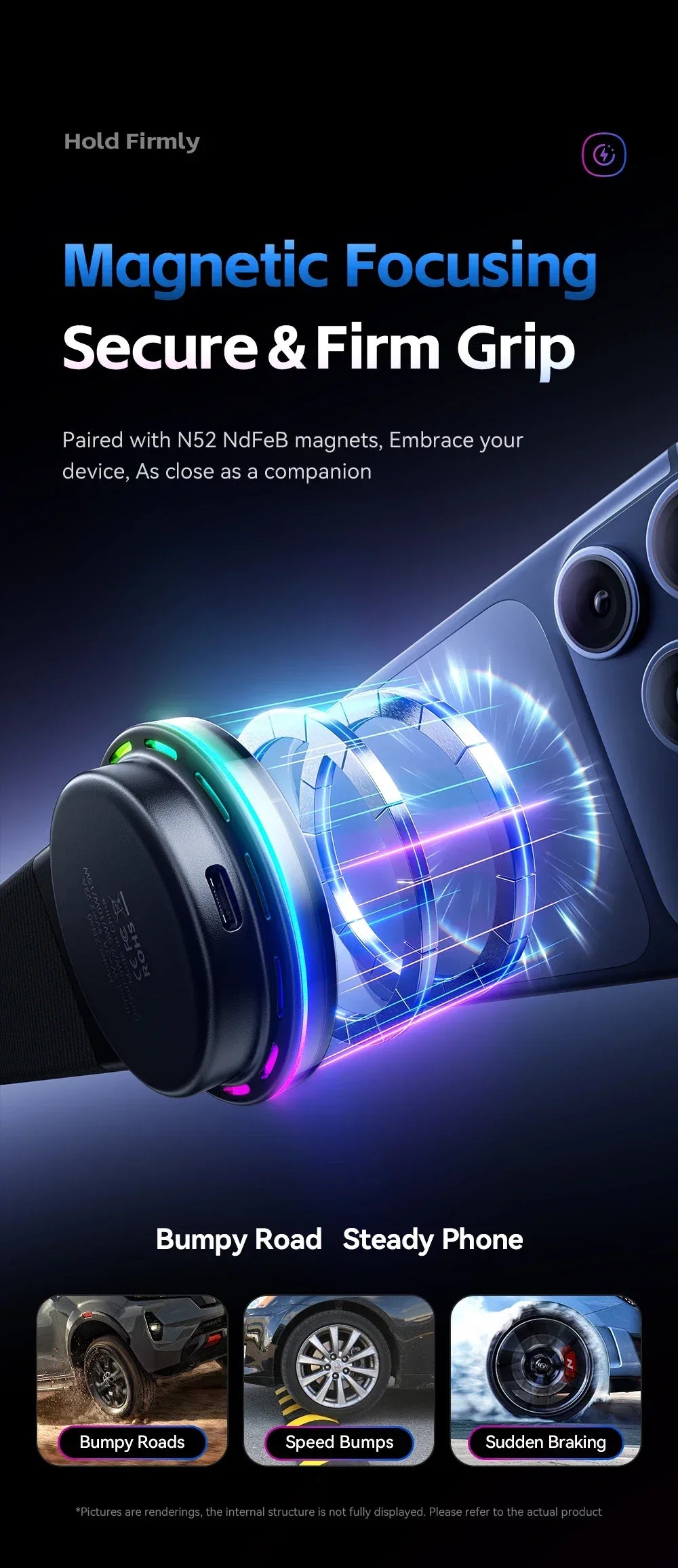 Essager 360° Free Rotation Magnetic Car Phone Holder and LED 15W Wireless Charger Stand - ShopHub