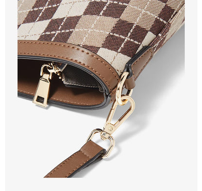 FOXER Brand Chic Women's Shoulder Bag 2026 New Spring Summer Luxury Design Female Handbag Purse Fashion Large Plaid Tote Bag