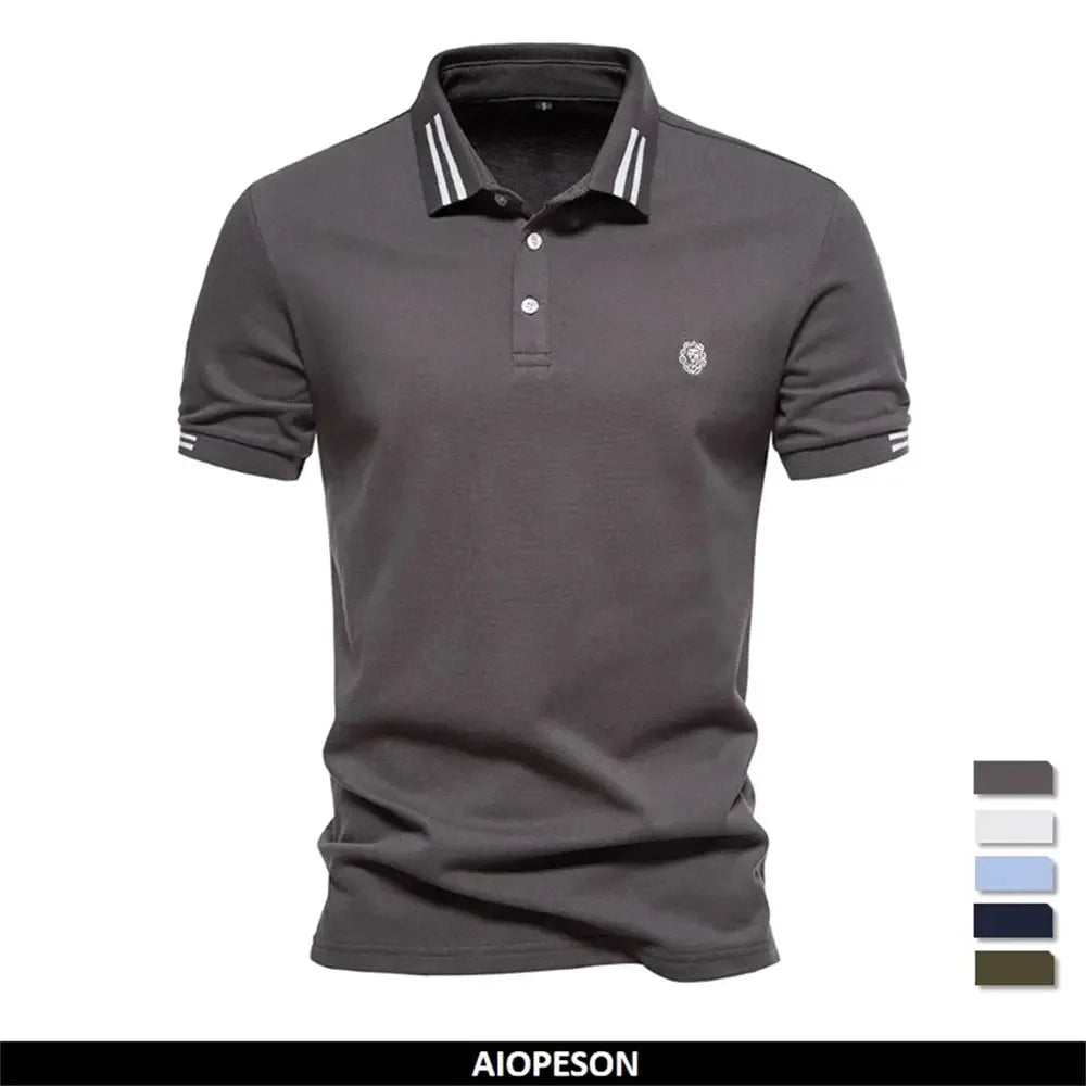 AIOPESON Men's 100% Cotton Polo Shirts - ShopHub