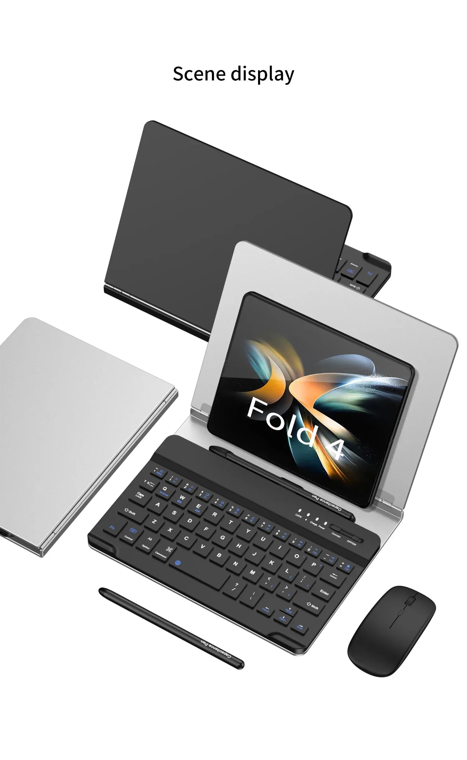 GKK Folding Book Keyboard Stand Case for Samsung Galaxy Z Fold 3, 4, or 5 - ShopHub