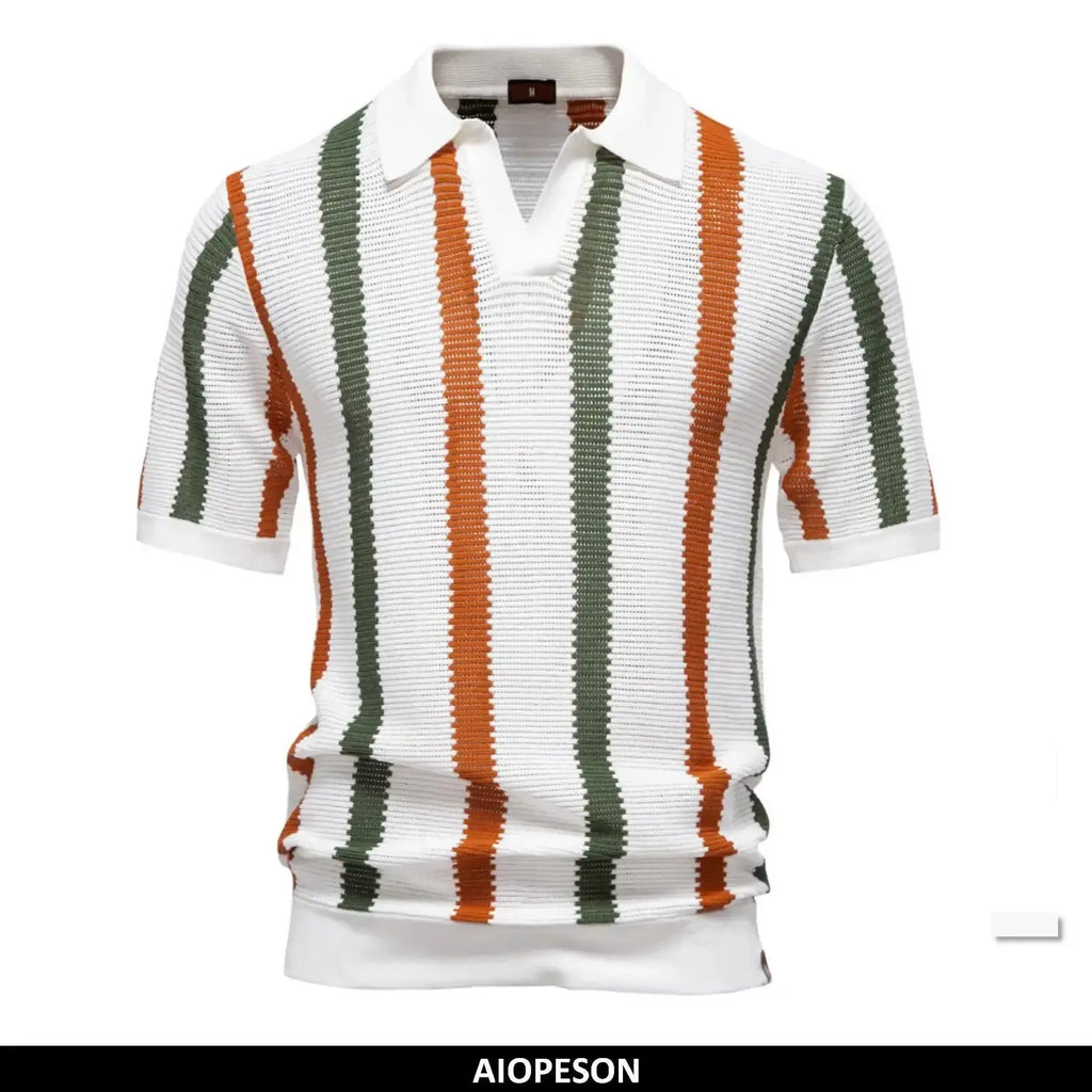 AIOPESON Men's Ribbed Knit Polo Shirts - ShopHub