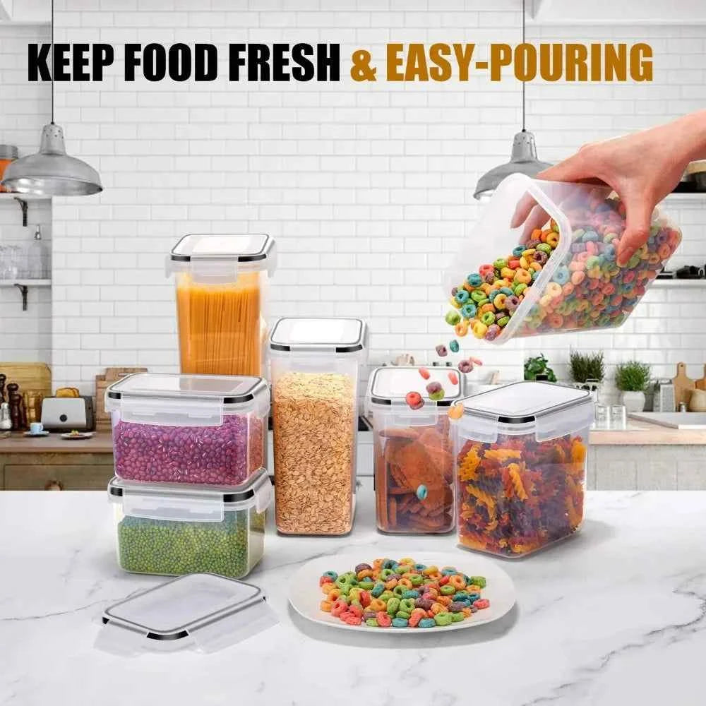 7-Piece BPA Free Kitchen Storage Containers Set with Airtight Lids