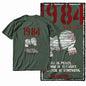 G01 Army Green Cotton Big Size 1984 Graphic Men T-shirt | Streetwear Cool Vintage O-neck Men's Tee Tshirt