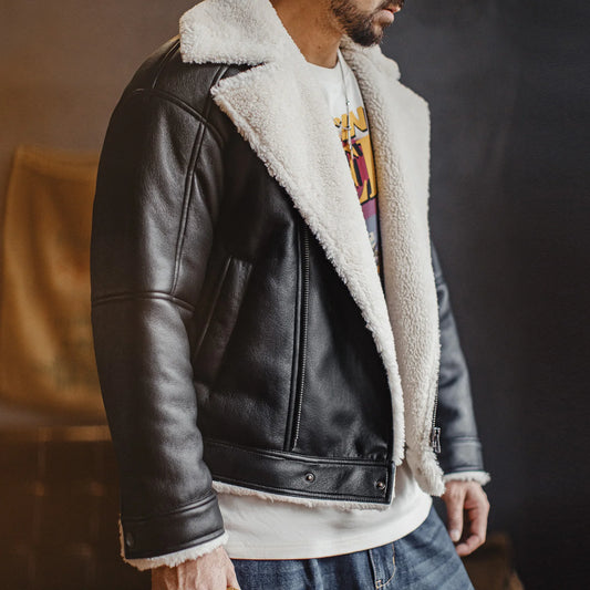 MADEN G1 Sherpa-Lined Flight Jacket | Black