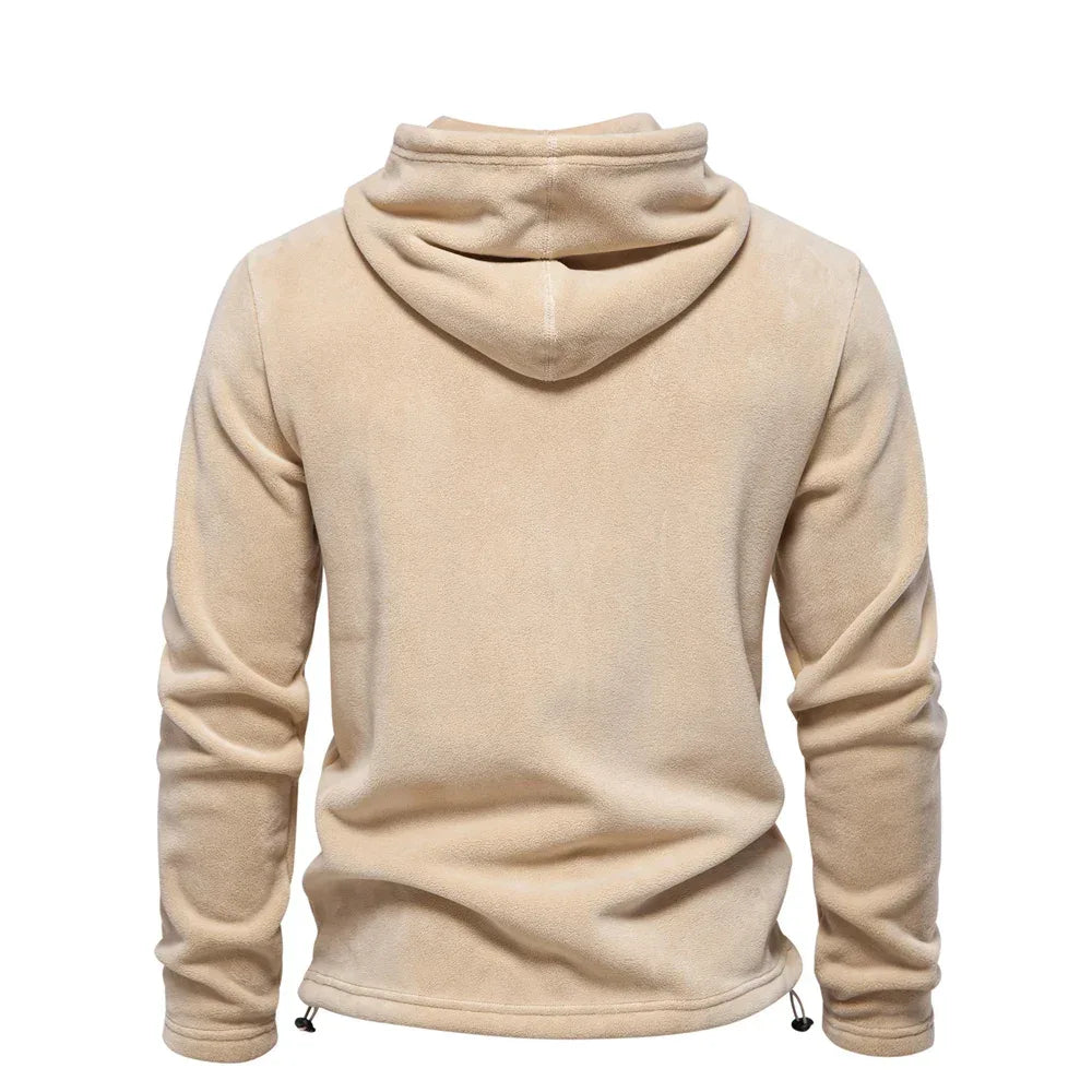 AIOPESON Solid Fleece Hoody - ShopHub