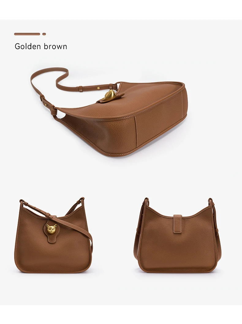 BAFELLI Natural Cattle Leather Bucket Bag