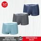 MiiOW Ice Silk Men Underwear - 3Pcs Sexy Mesh Breathable Boxer Shorts