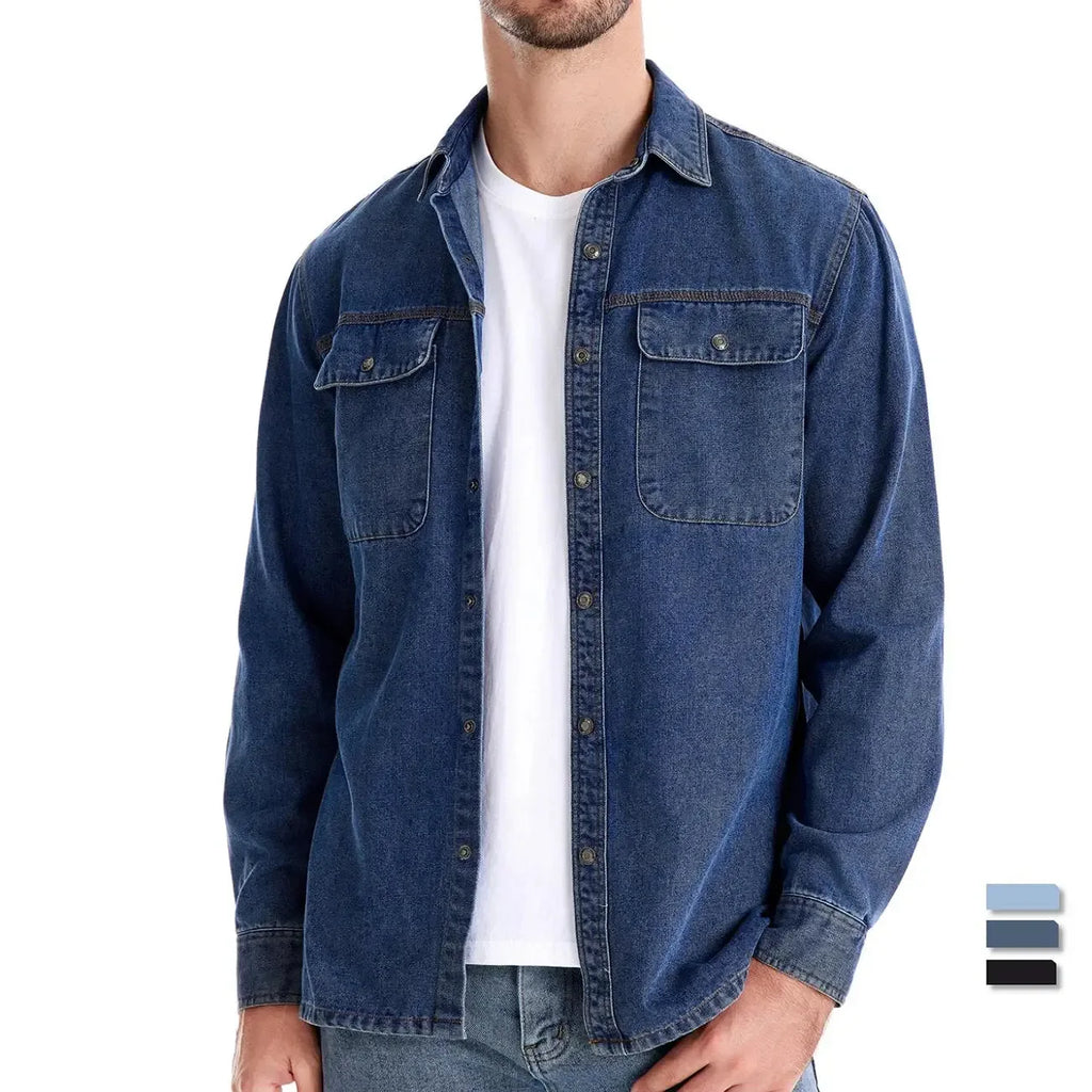 AIOPESON's 100% Cotton Denim Shirts - ShopHub