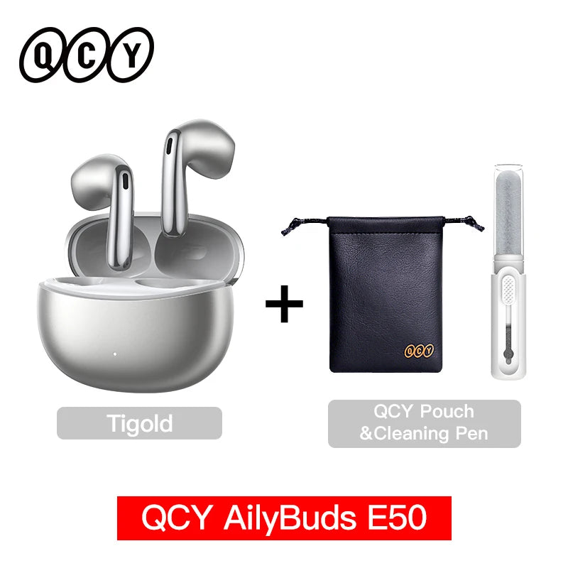QCY AilyBuds E50 Wireless Earbuds with Bluetooth 6.0, Spatial Sound, 11mm Drivers, In-Ear Detection, HT11 Bass Boost, and 40H Playtime - ShopHub